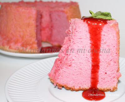 Strawberry angel food cake. Sin glúten
