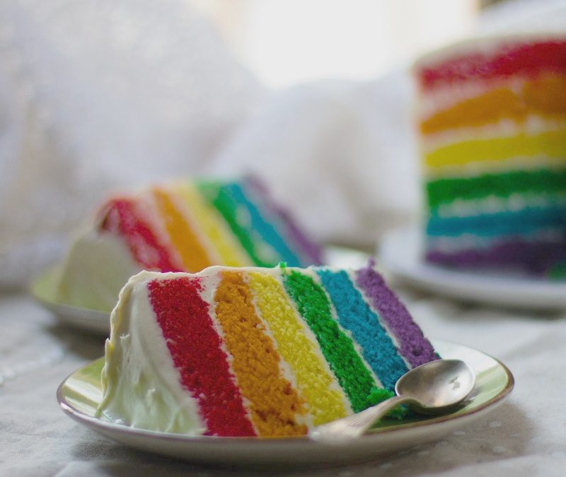 Tarta arcoiris. Rainbow Cake